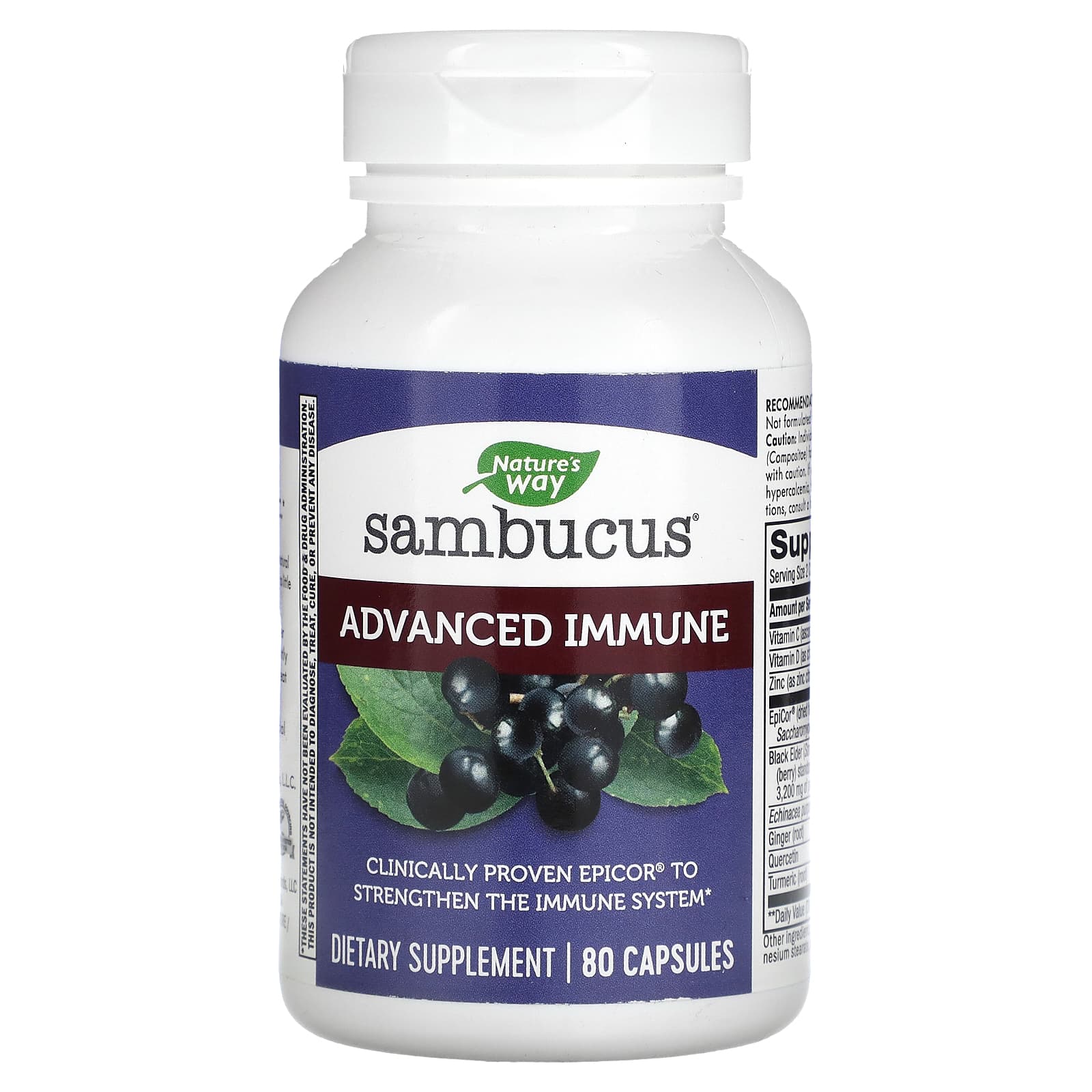 

Sambucus Advanced Immune, 80 капсул, Nature's Way