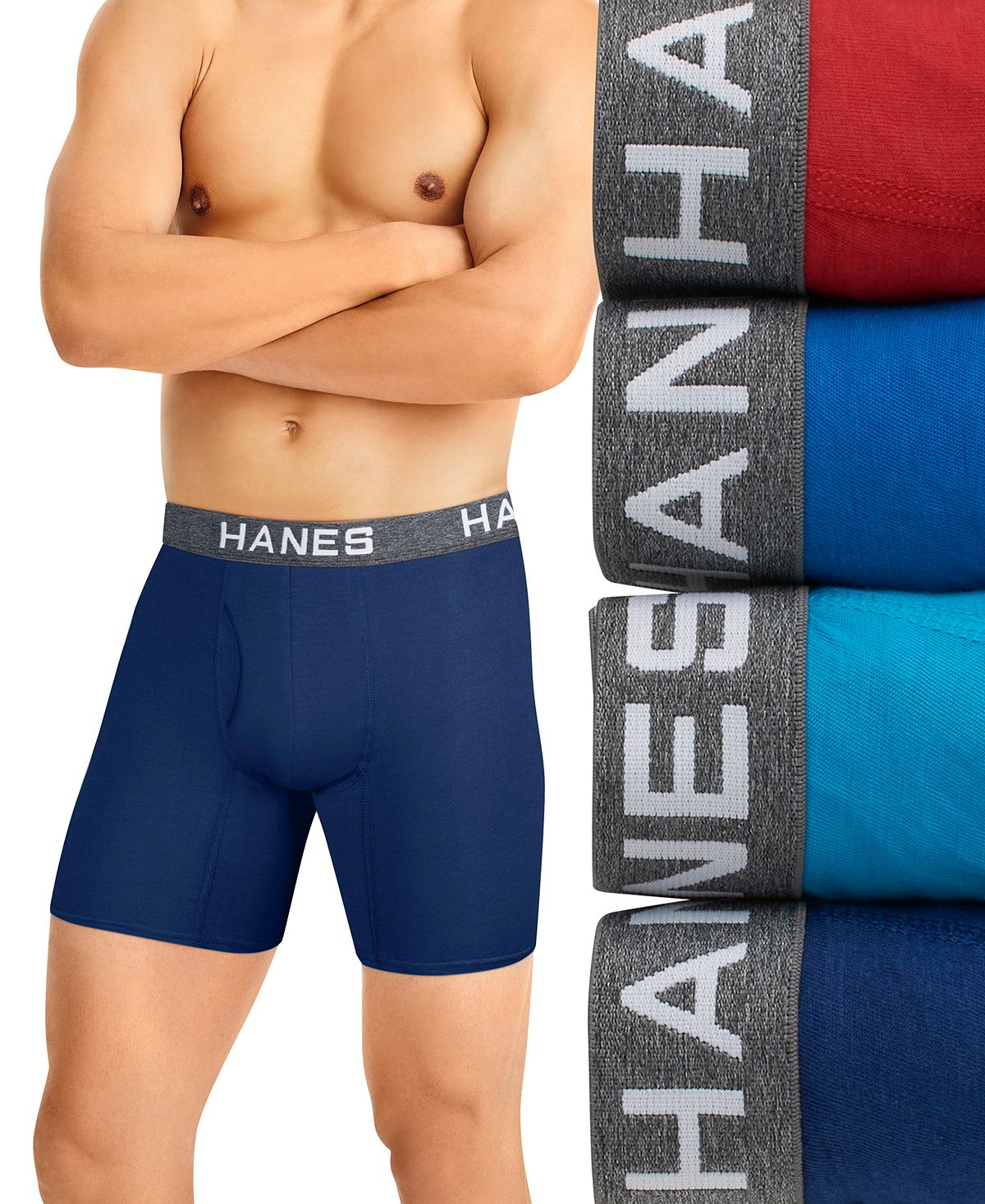 Мужские шорты Ultimate ComfortFlex Fit, 4 шт. Трусы-боксеры из влагоотводящей сетки Hanes