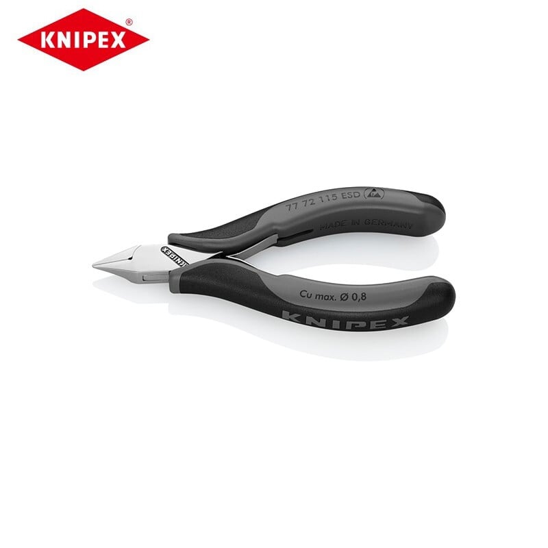 KNIPEX 121 мм прецизионные диагональные плоскогубцы для электронных устройств, плоскогубцы для рта, ножницы для водяного рта, электронные ножницы, пластиковые плоскогубцы, диагональные плоскогубцы 77 72 115 ESD настройка (срок поставки 4-8 недель)