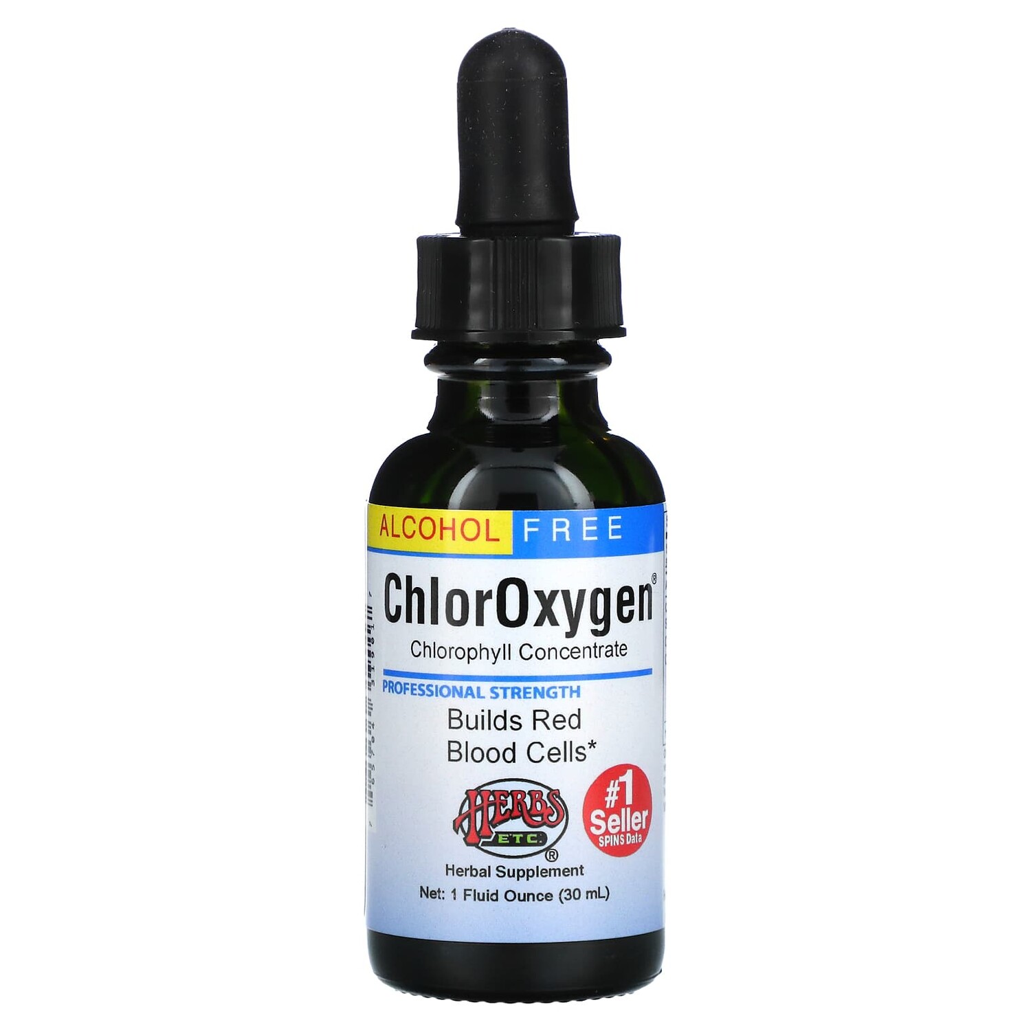 

ChlorOxygen, концентрат хлорофилла, без спирта, 30 мл (1 жидк. унция), Herbs Etc.