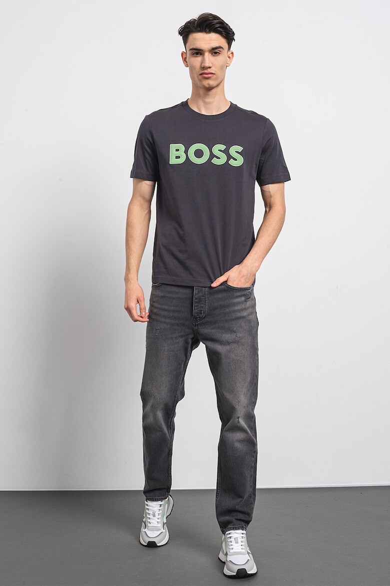 

Хлопковая футболка с логотипом Boss, зеленый
