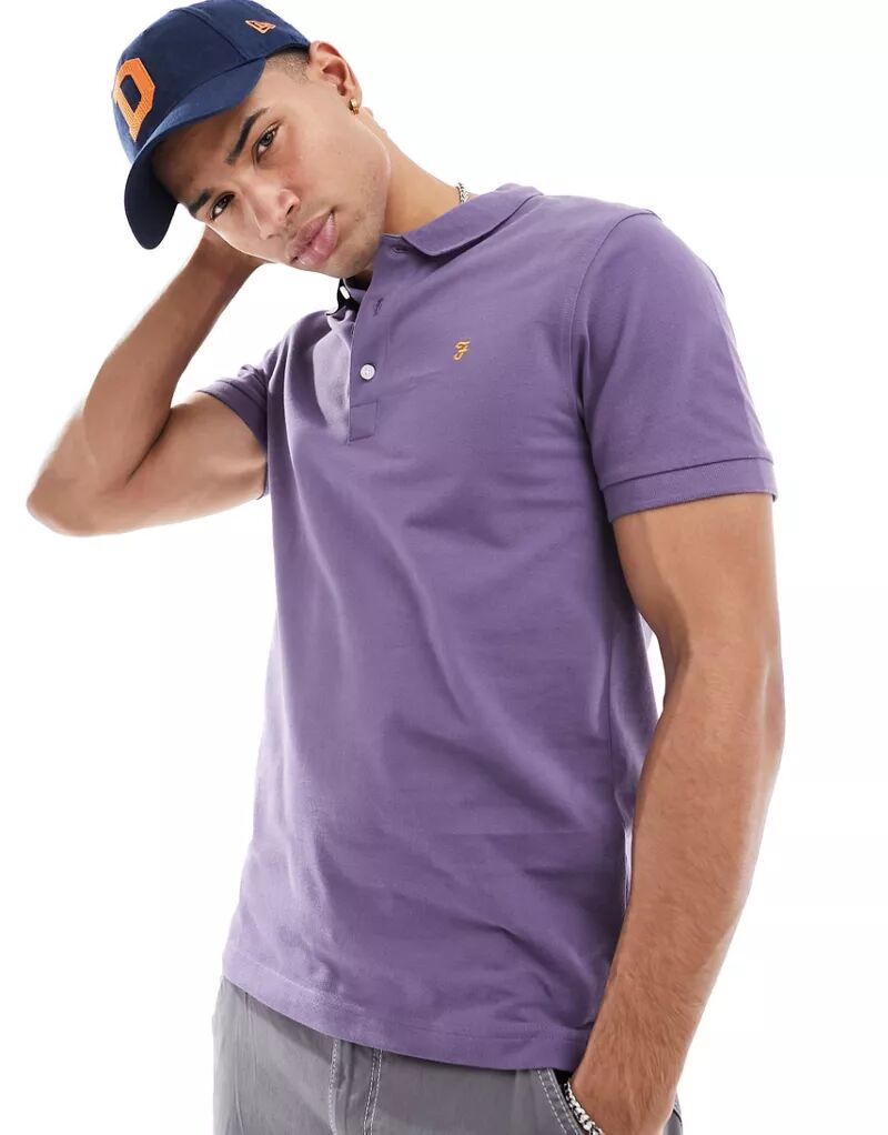 Фиолетовая рубашка-поло Farah Blanes