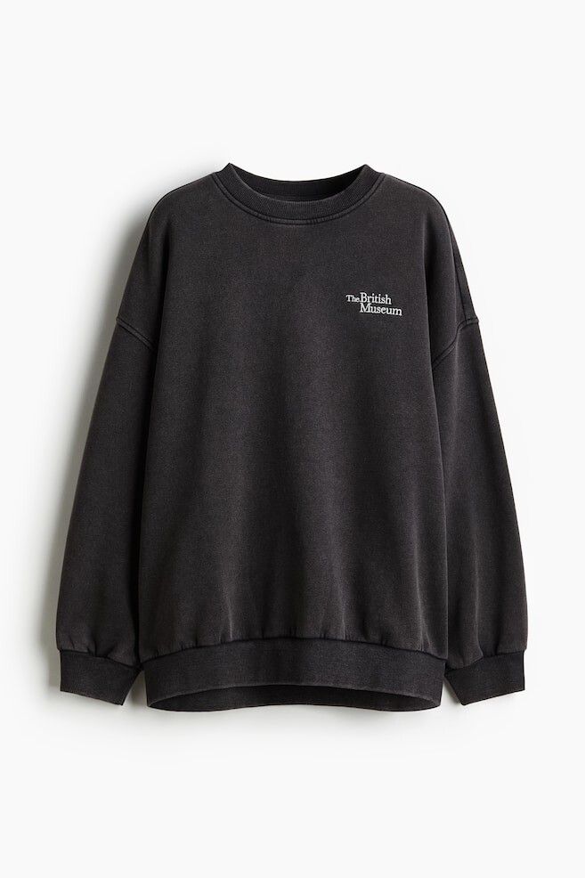 

Толстовка оверсайз с принтом H&M, серый