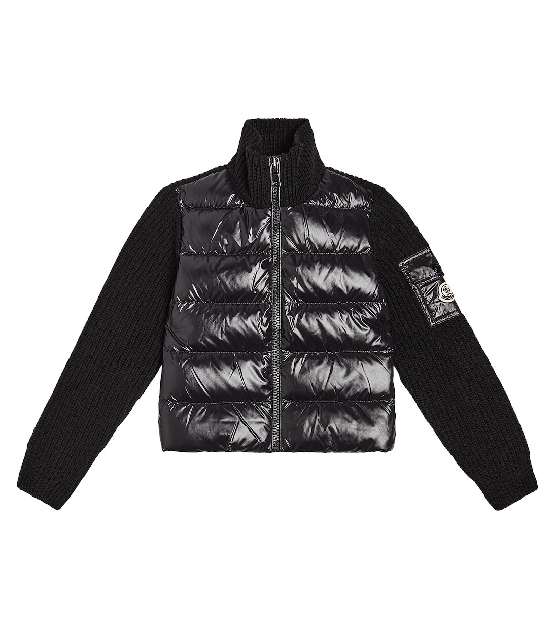 

Шерстяная куртка с пуховыми вставками Moncler Enfant, черный