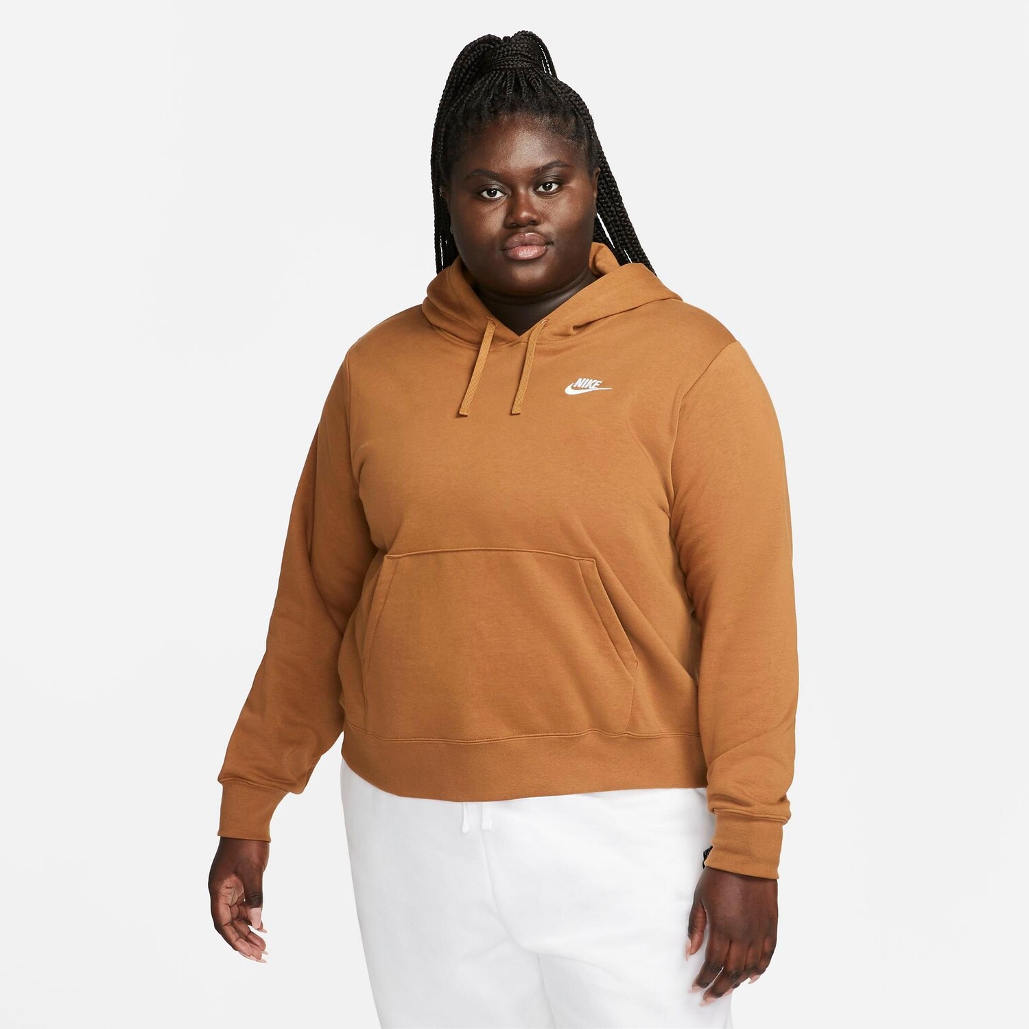 

Женский флисовый пуловер с капюшоном Nike Sportswear Club (большие размеры), коричневый
