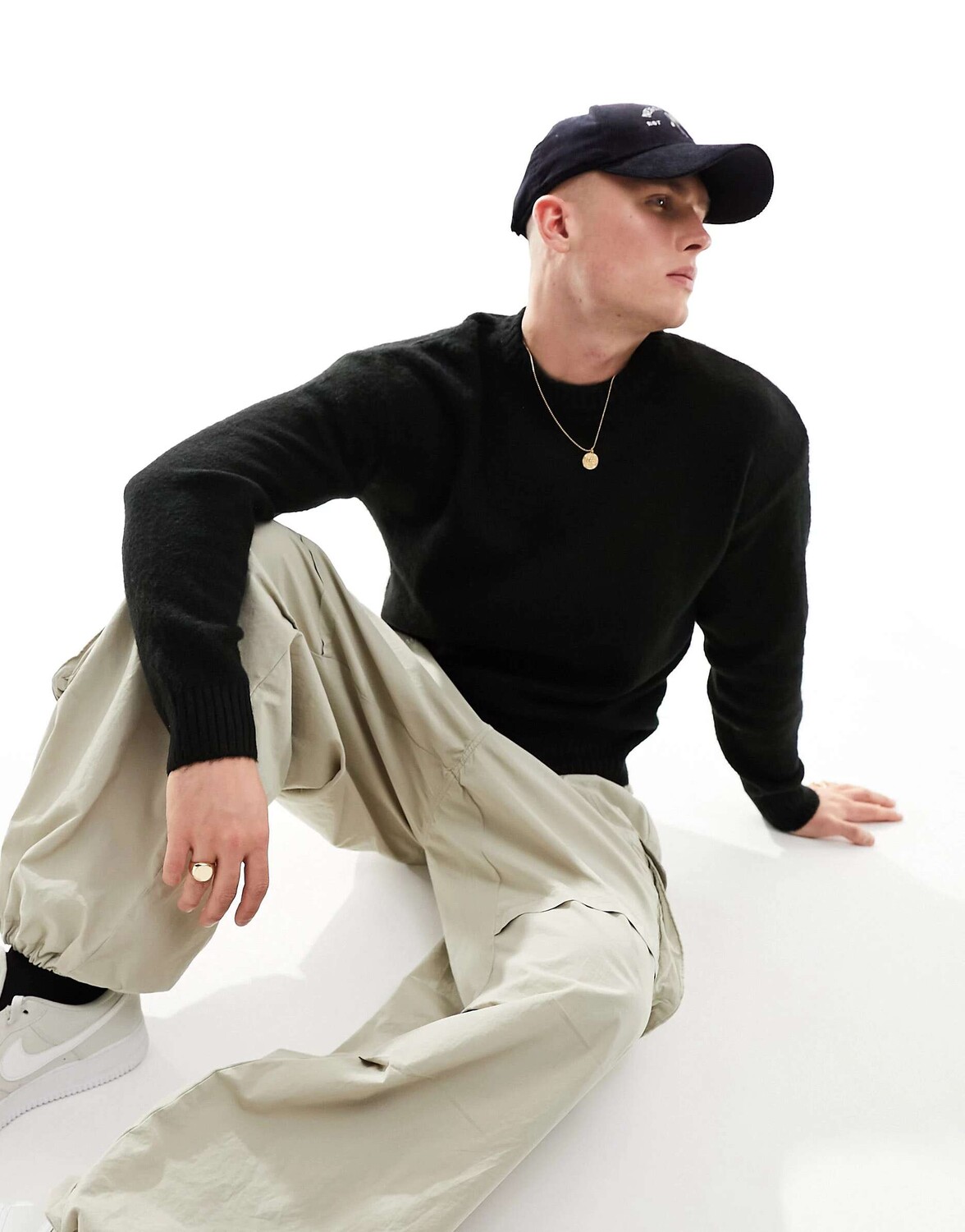 Мягкий тяжелый джемпер черного цвета Jack & Jones