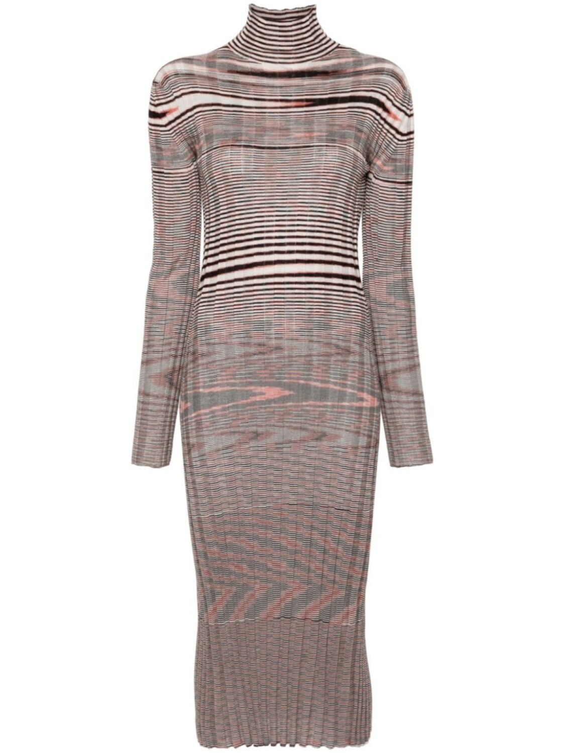 

Missoni полосатое платье миди в рубчик, черный