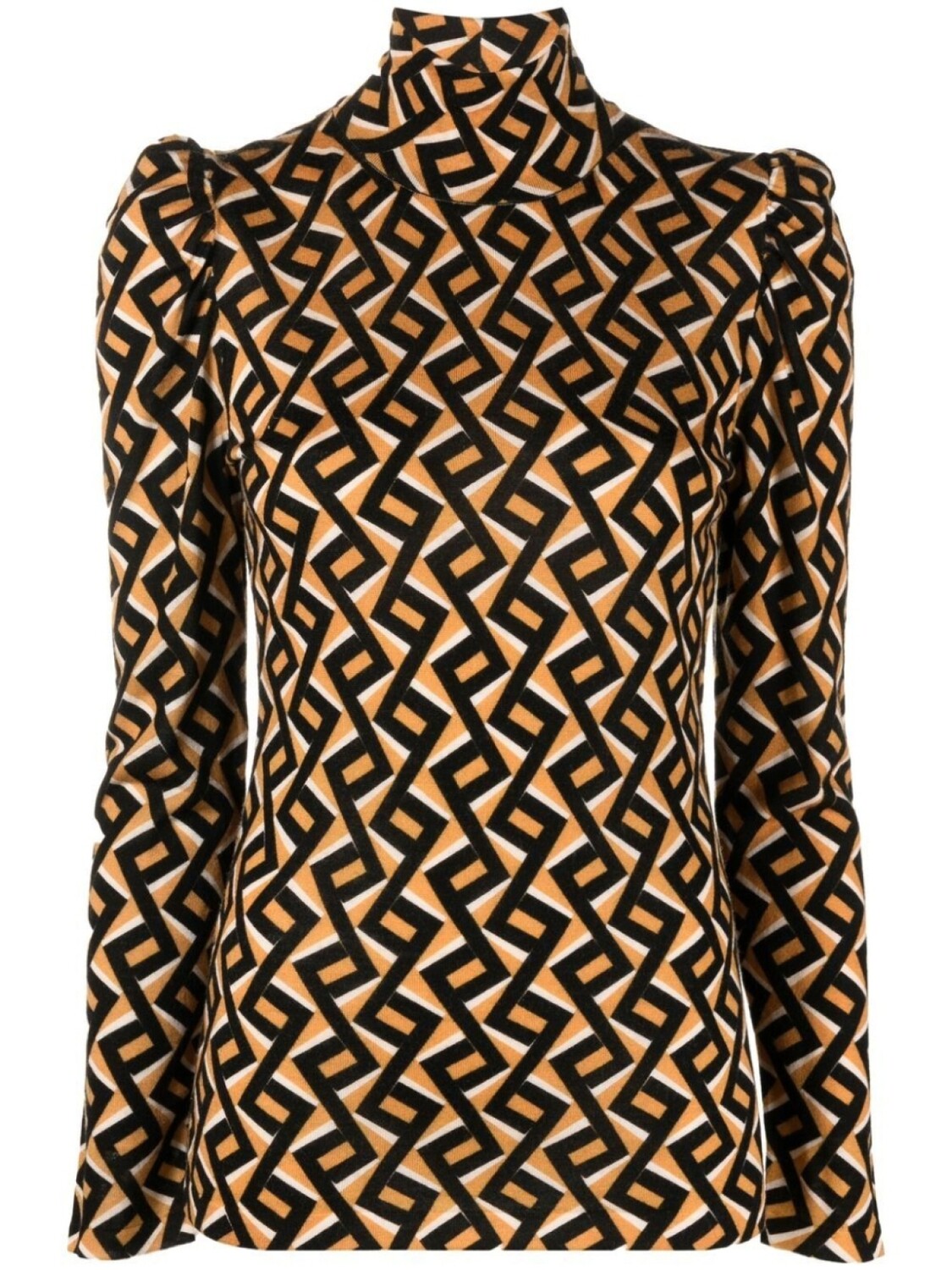 Diane Von Furstenberg шерстяной джемпер с узором зигзаг, оранжевый