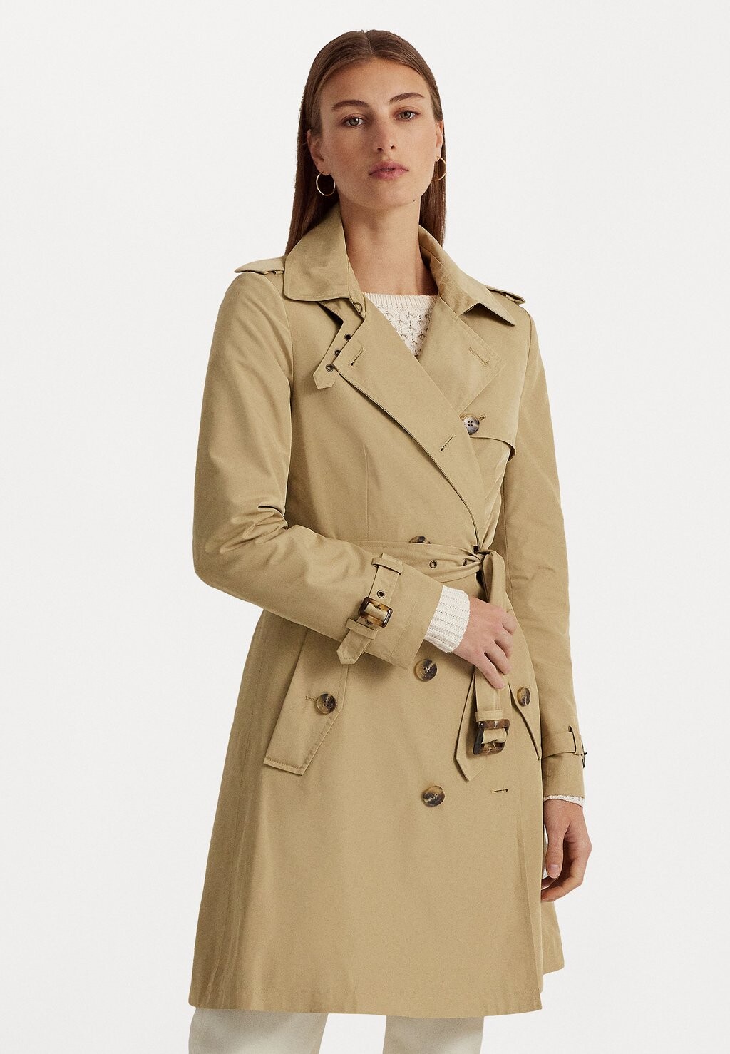 

Плащ Lauren Ralph Lauren ПАЛЬТО НА ПОДКЛАДКЕ, цвет birch tan