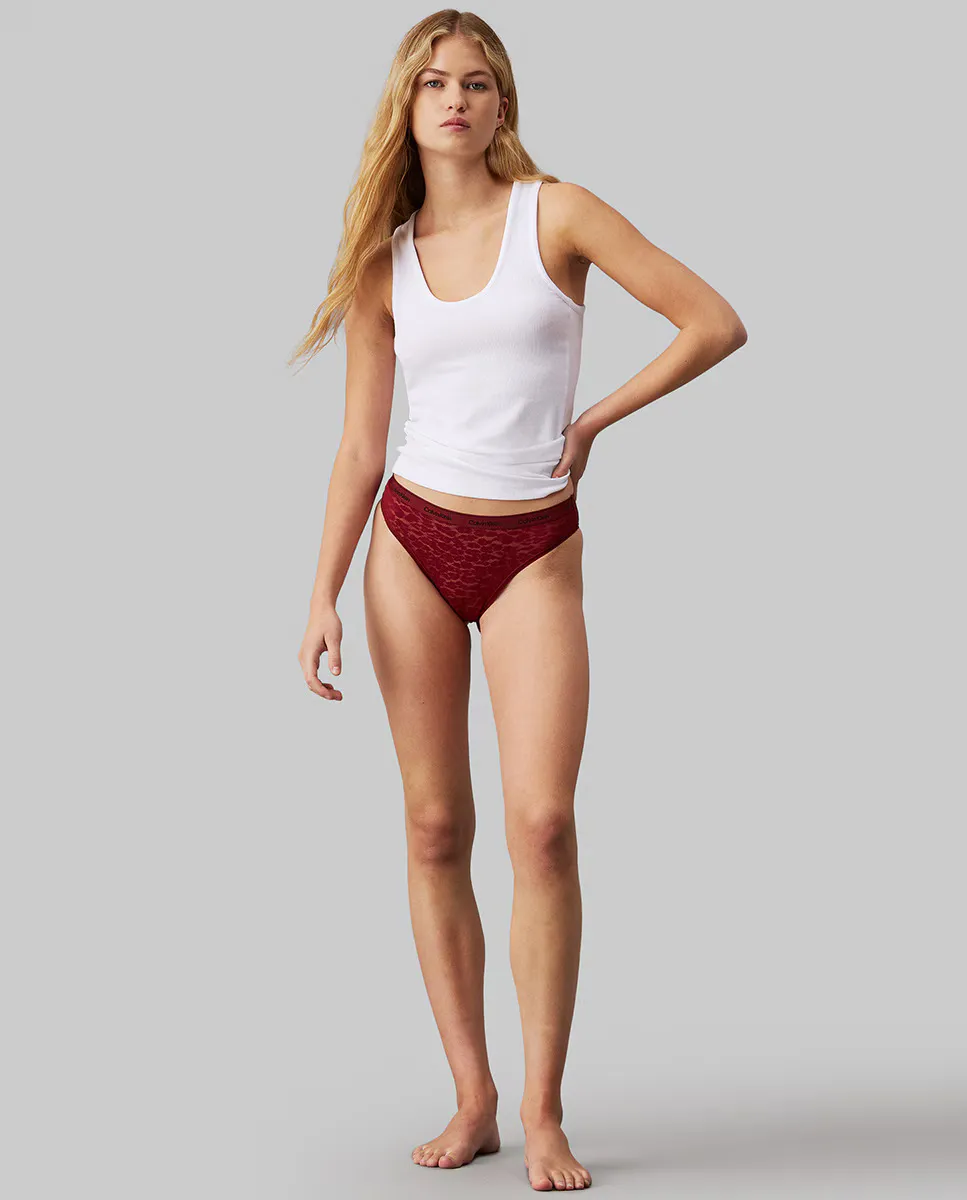 Бразильские трусики - Modern Lace (Pt) Calvin Klein, красный