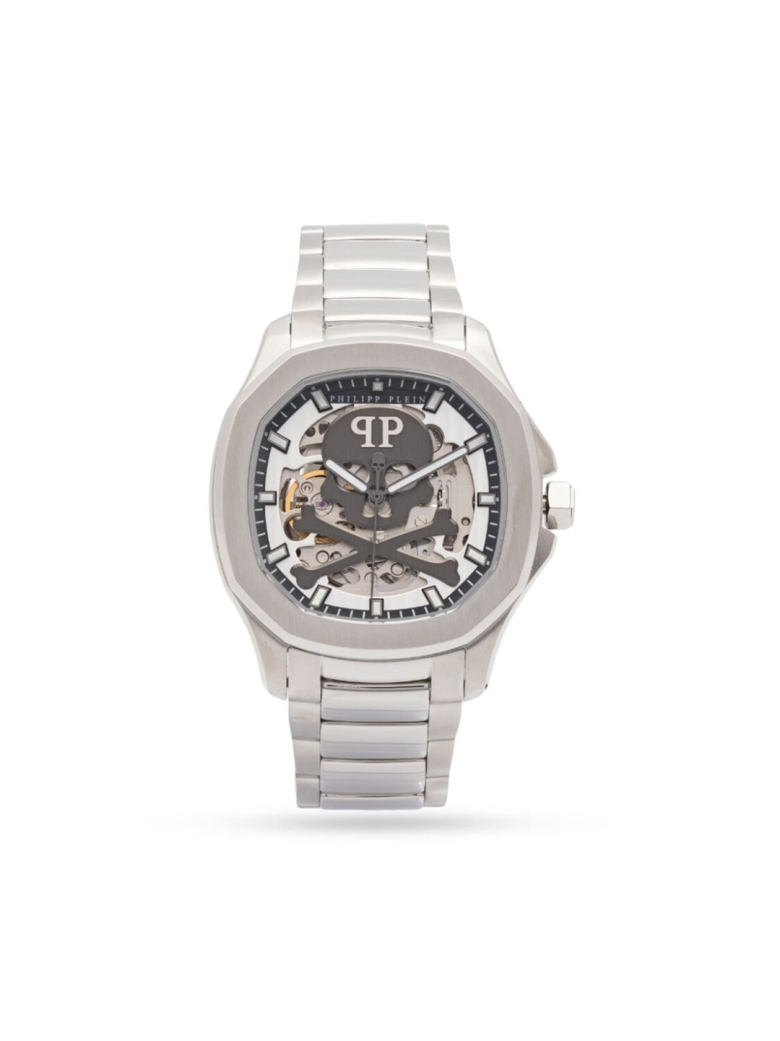 Philipp Plein наручные часы Skeleton $pectre 42 мм, серебряный
