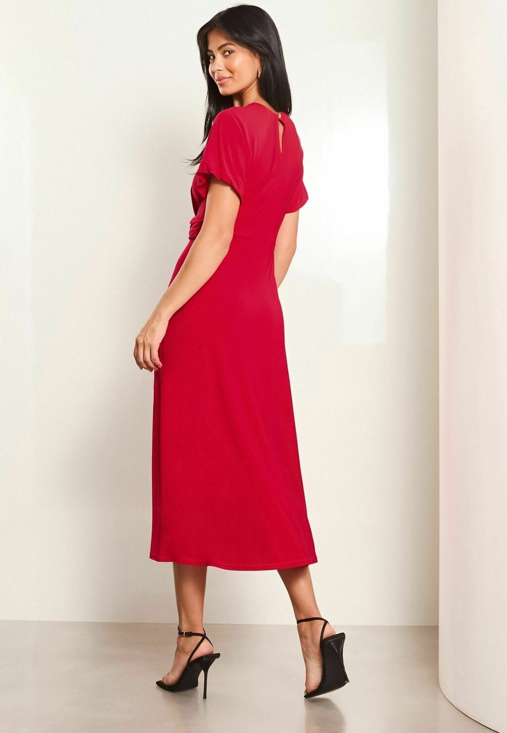 

Платье из джерси CROSS FRONT MIDI-REGULAR FIT Lipsy, красный