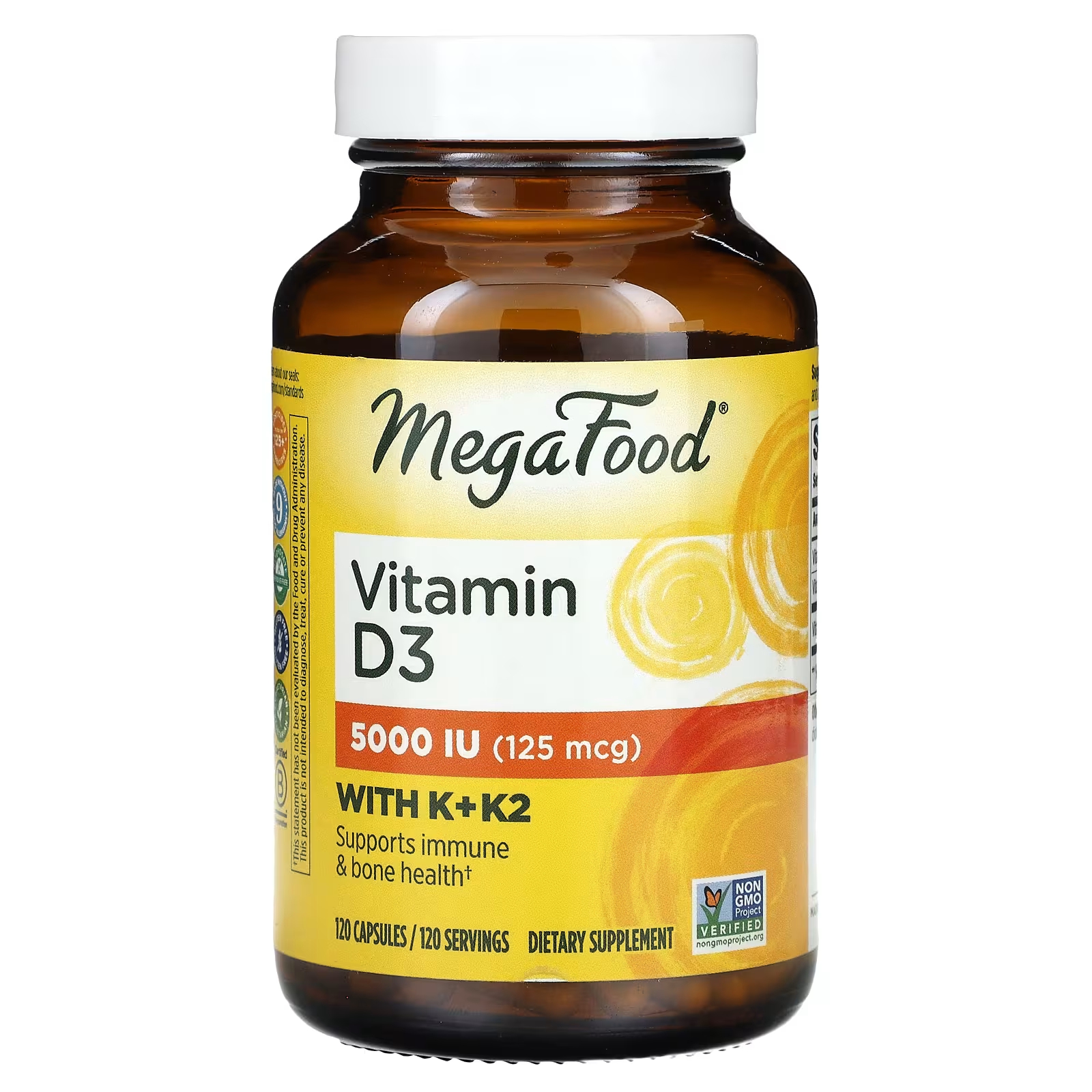 Витамин D3 MegaFood 125 мкг, 120 капсул megafood мегафлора 90 капсул