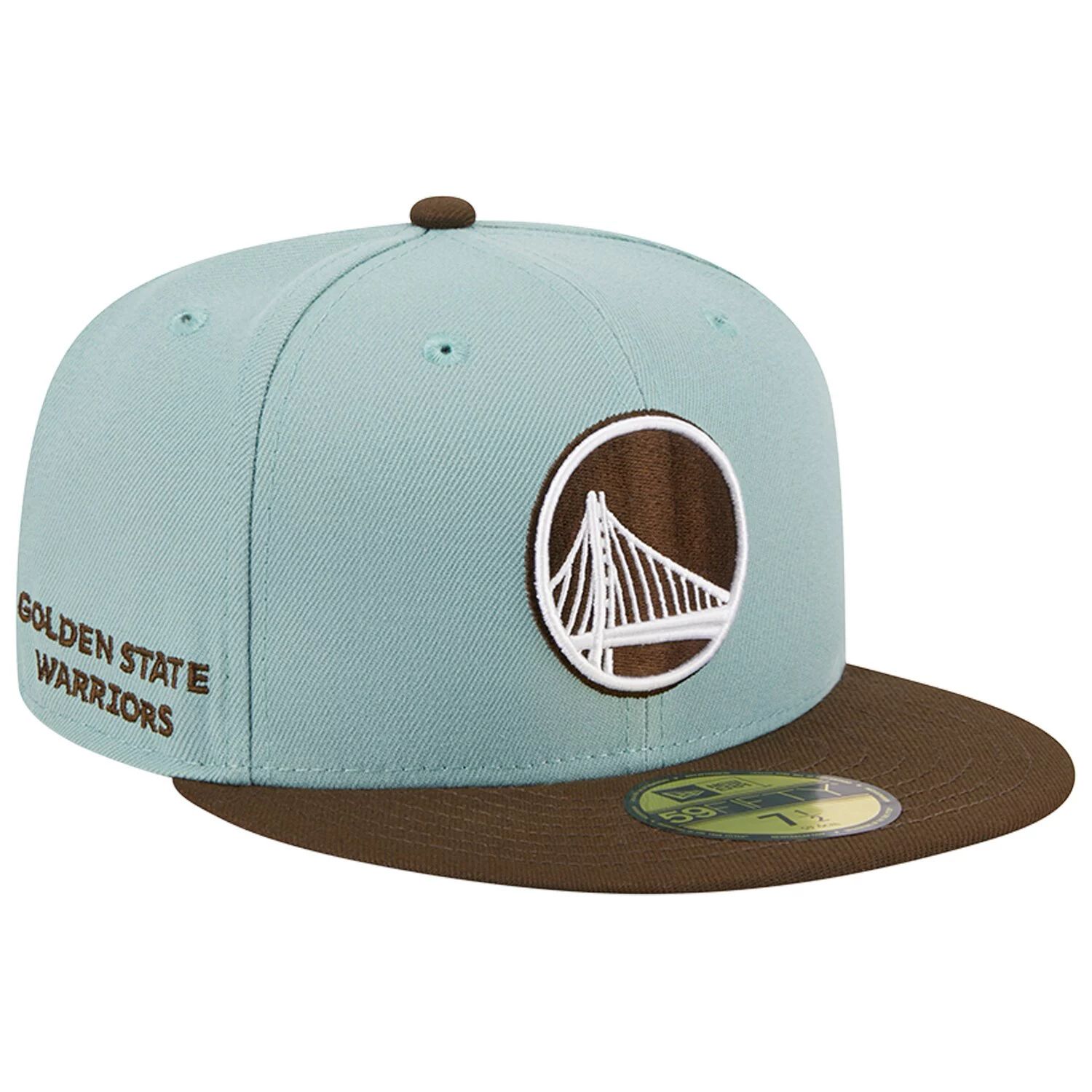 

Мужская кепка New Era светло-синяя/коричневая Golden State Warriors Two-Tone 59FIFTY Облегающая шляпа