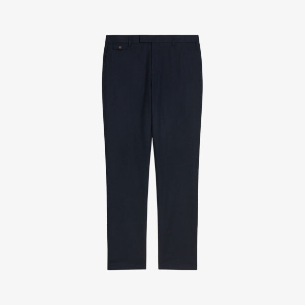 

Фланелевые брюки узкого кроя Ngolo из эластичной ткани Ted Baker, темно-синий