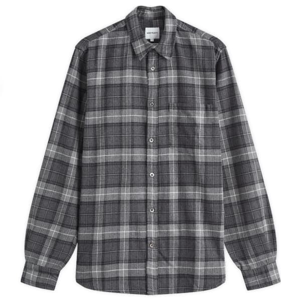 

Рубашка Osvald из фланели в клетку Norse Projects, серый