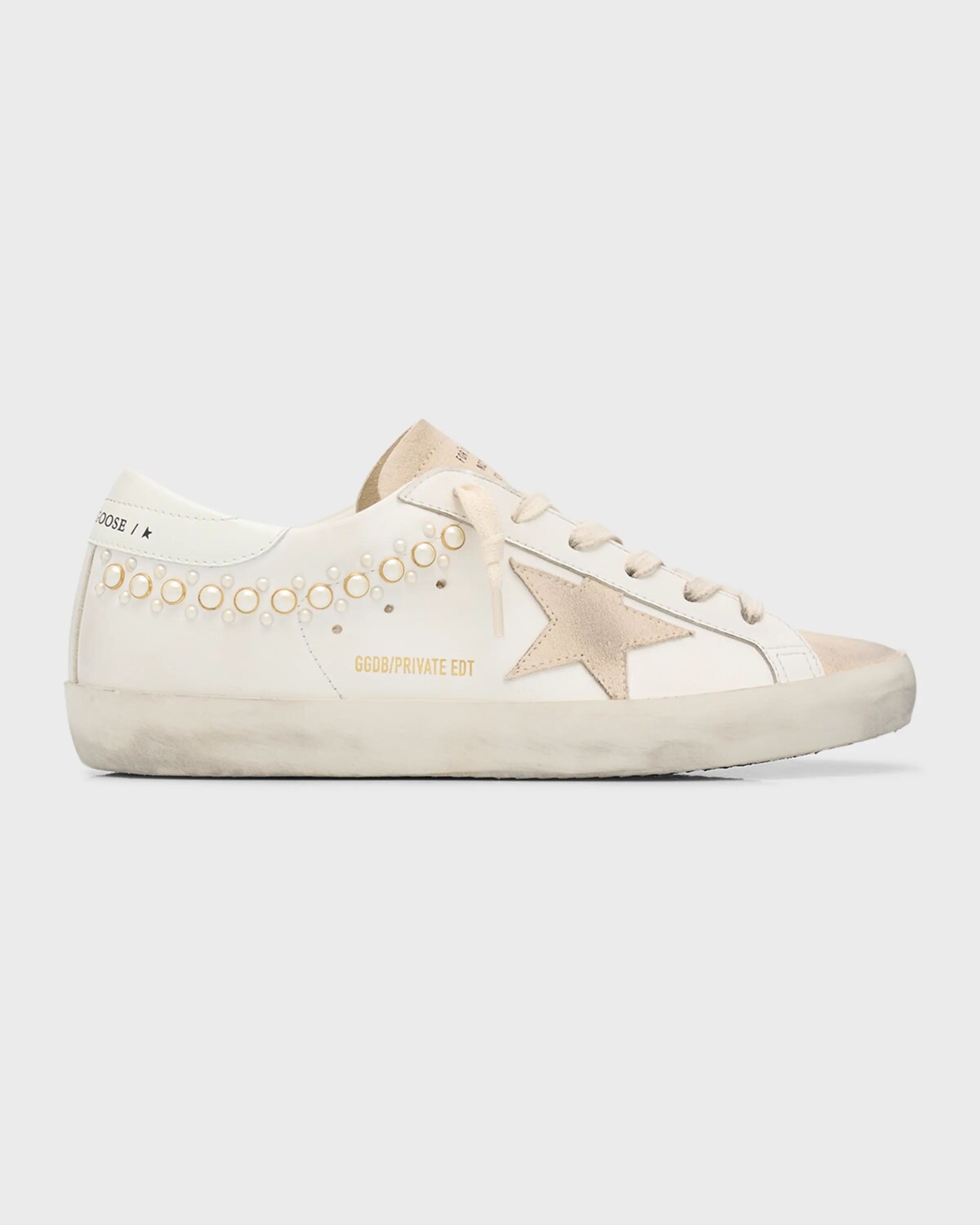 

Кроссовки Superstar из смесовой кожи Golden Goose, цвет Optic White Seed Pearl