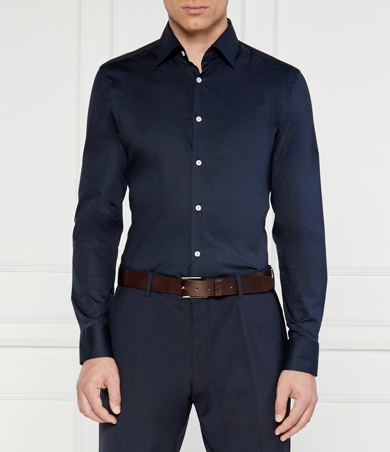 

Рубашка BOSS BLACK H-HANK Slim Fit easy iron, темно-синий