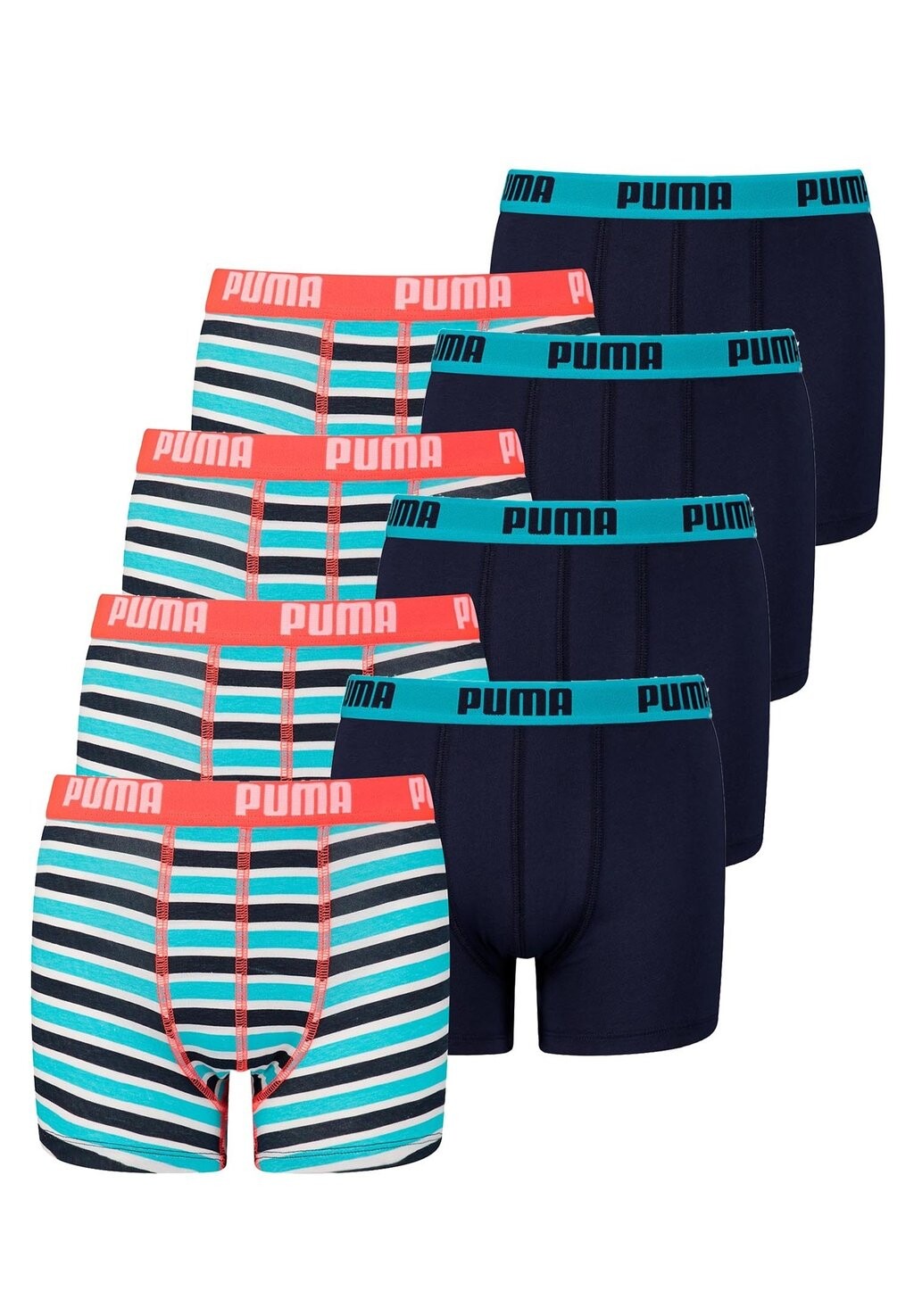 

Трусики MULTIPACK 8 PACK BASIC PRINTED STRIPES Puma, цвет fluo red blue