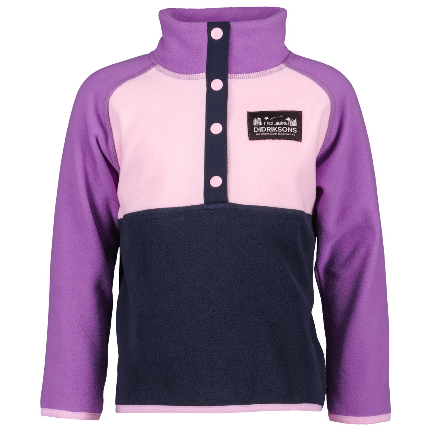 Флисовый свитер Didriksons Kid's Monte Half Button 3, цвет Tulip Purple