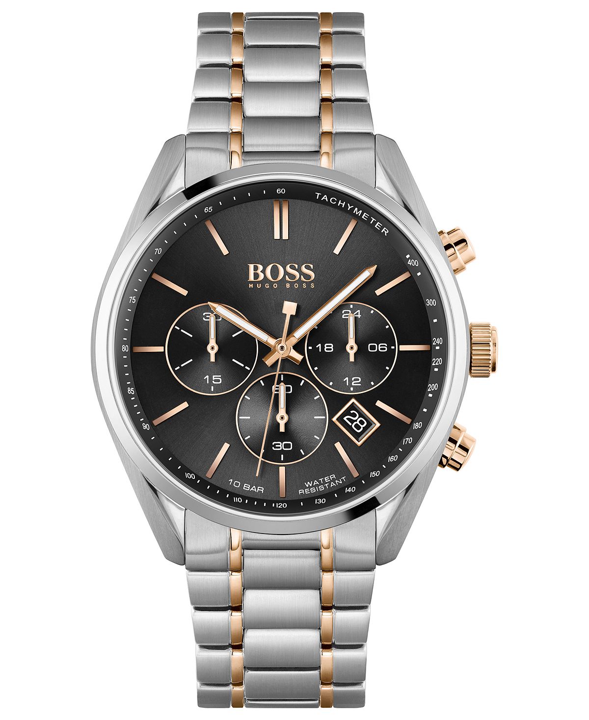 Мужские часы HUGO с хронографом и браслетом из нержавеющей стали, 44 мм BOSS