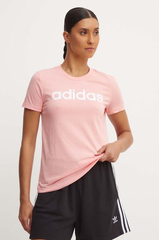 

Хлопковая футболка Essentials adidas, розовый