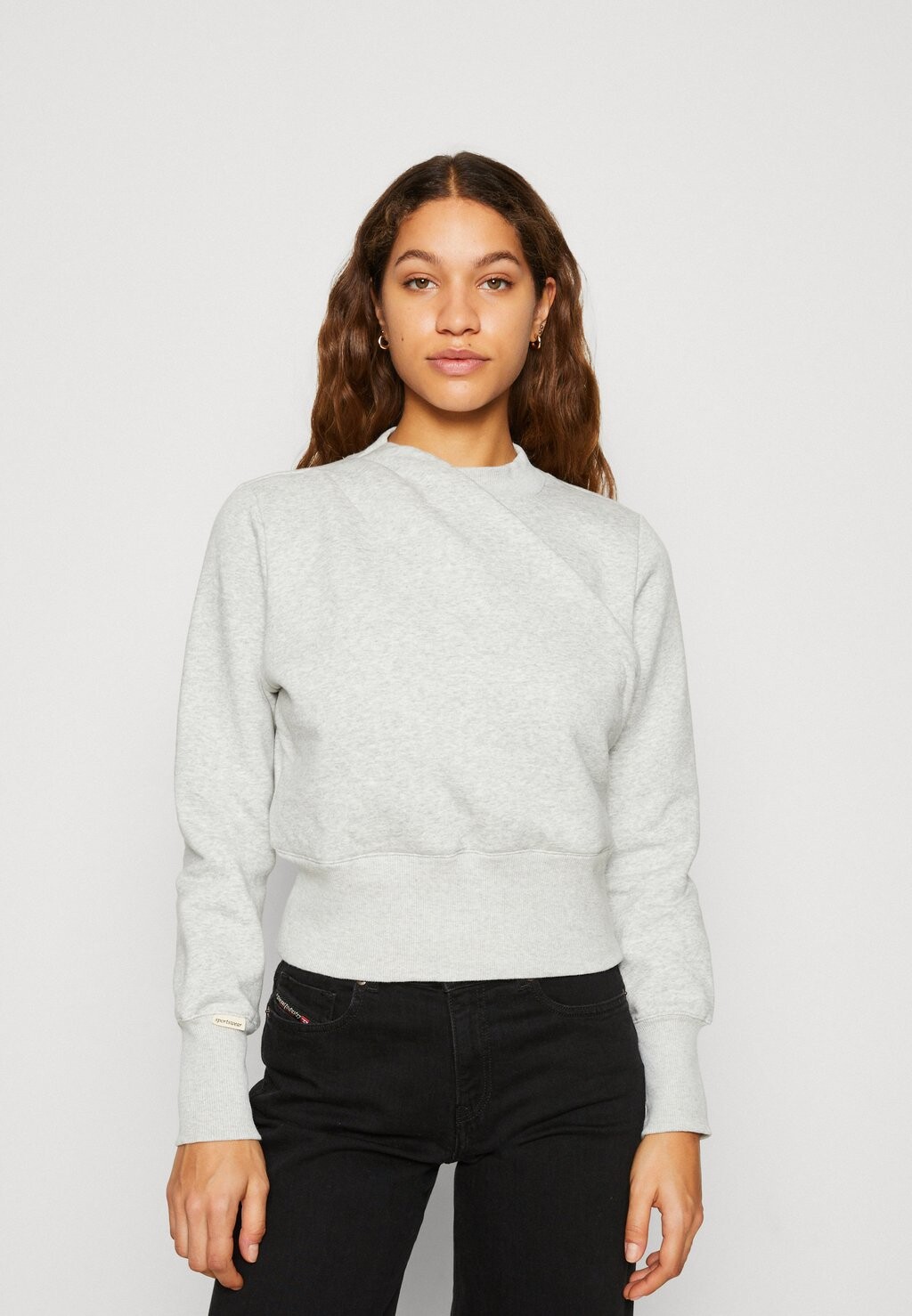 

Толстовка Nike Drape Crew, серый вереск, Серый;черный