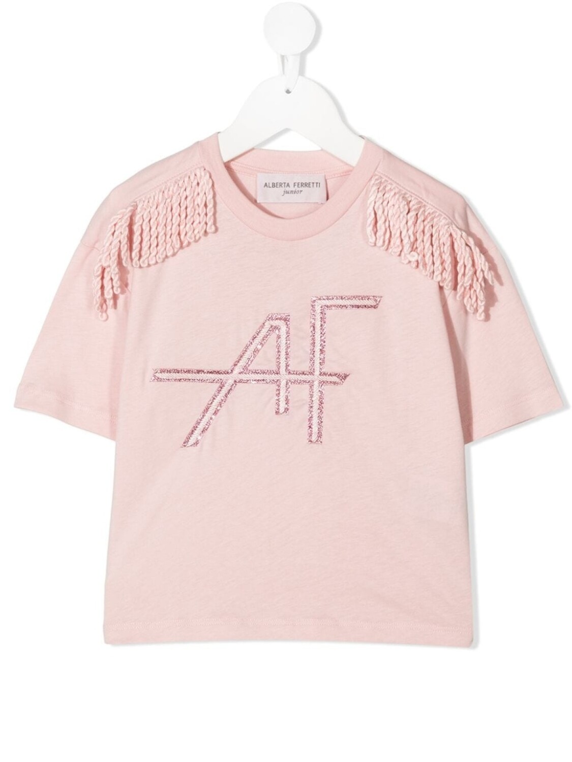 

Alberta Ferretti футболка с бахромой, розовый