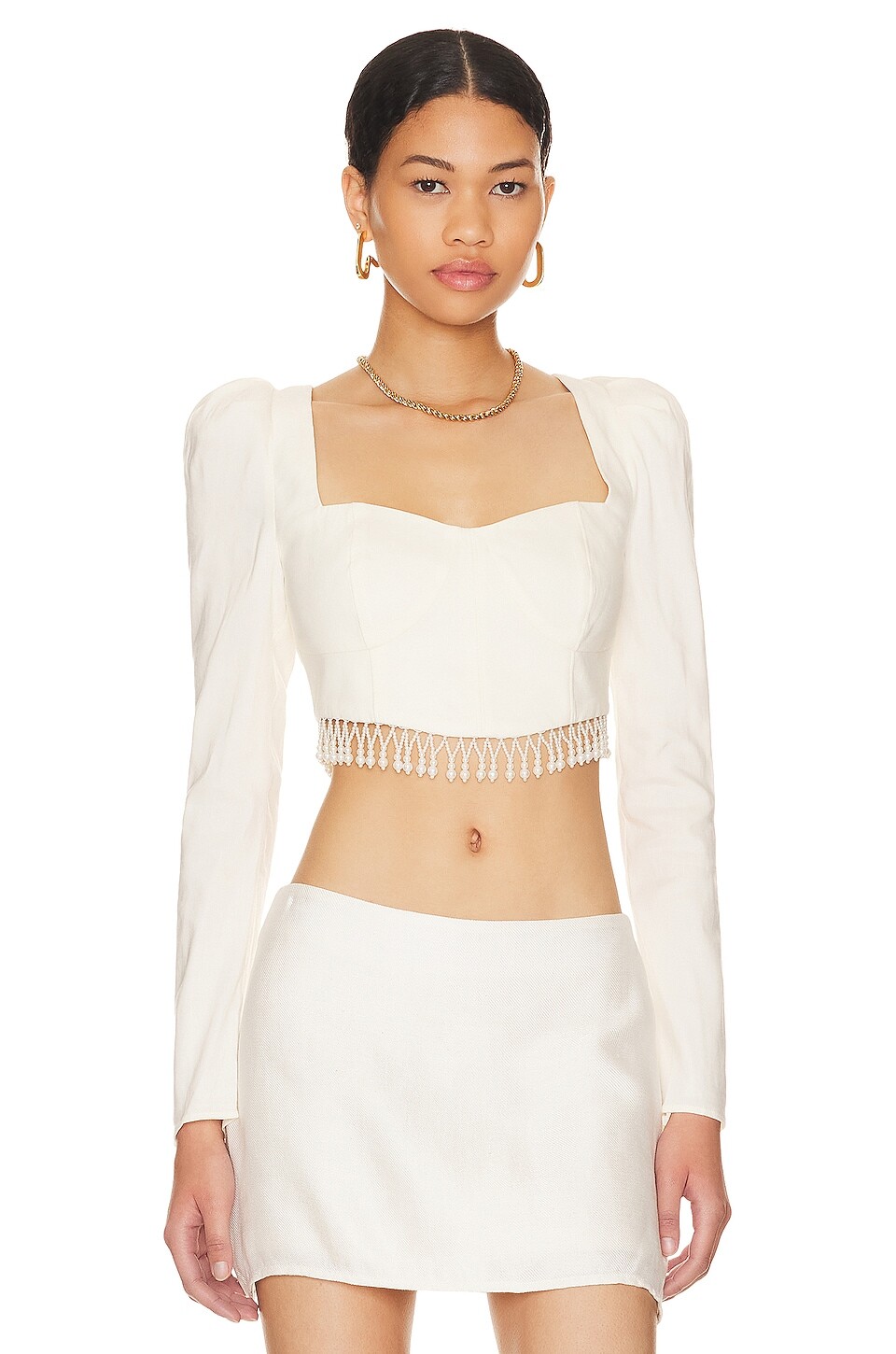 

Топ LPA Opal Fringe Trim Corset, цвет Pearl