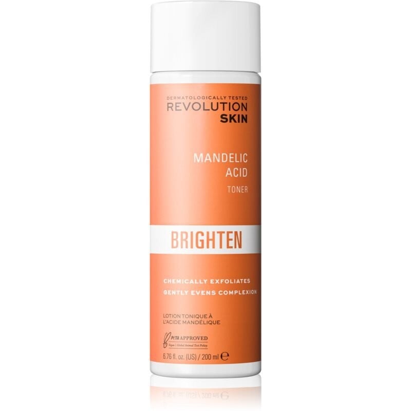 

Revolution Skincare Brighten Mandelic Acid мягко отшелушивающий тоник для разглаживания кожи и сужения пор 200 мл