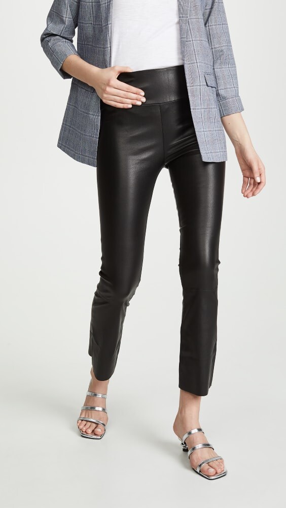 

Леггинсы SPRWMN Leather Crop Flare Leggings, черный