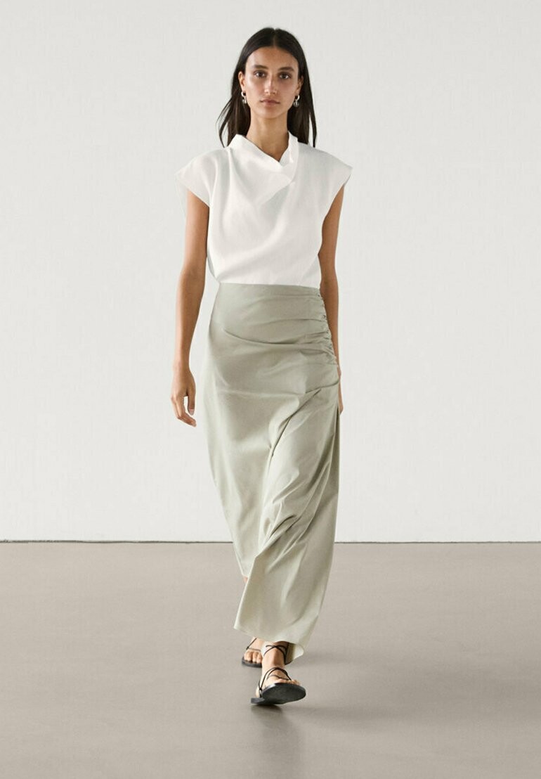 

Юбка макси Massimo Dutti, хаки
