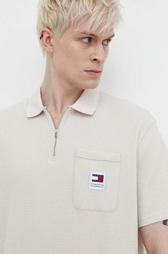 

Поло Tommy Jeans, бежевый