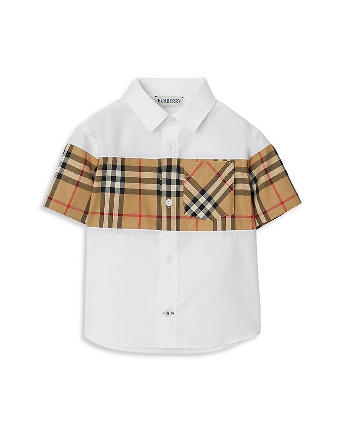 

Рубашка в клетку Devon для мальчиков Burberry – Baby, Little Kid, белый