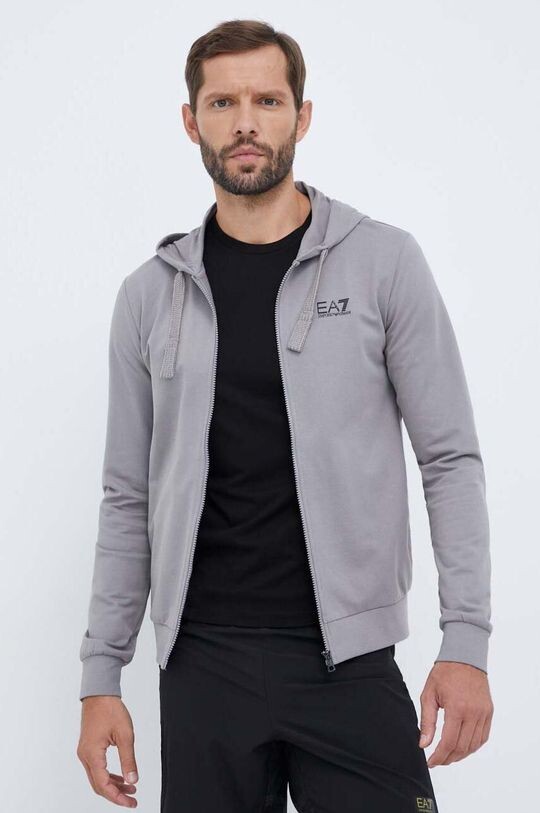 

Хлопковая толстовка EA7 Emporio Armani, серый