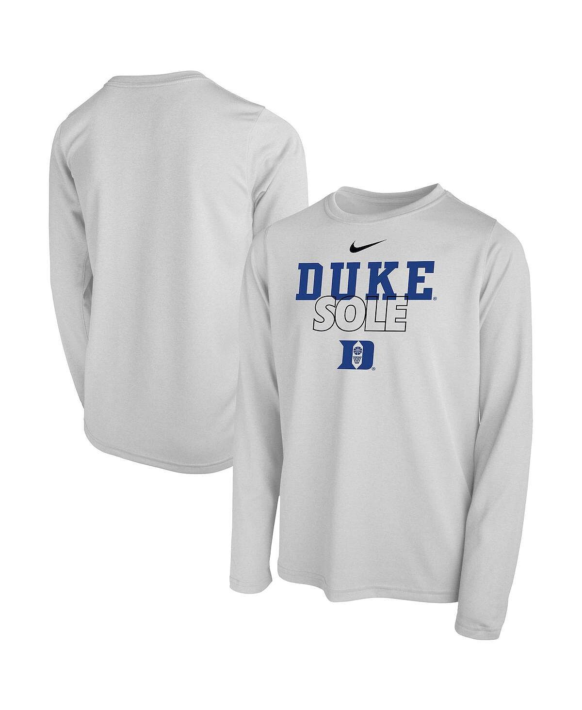 

Белая футболка Duke Blue Devils Sole Bench для мальчиков и девочек Nike