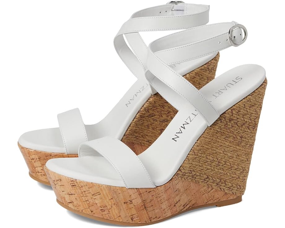 

Туфли Stuart Weitzman 5050 Wedge Sandal, цвет White/Natural