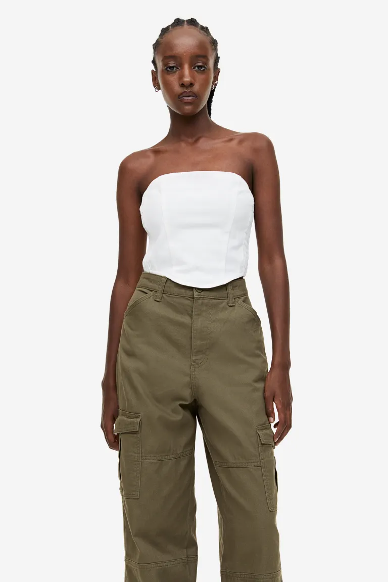 

Брюки-карго из габардина H&M, зеленый