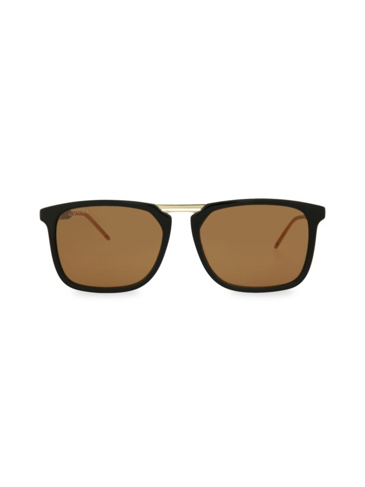 

Квадратные солнцезащитные очки 56MM Gucci, цвет Black Brown