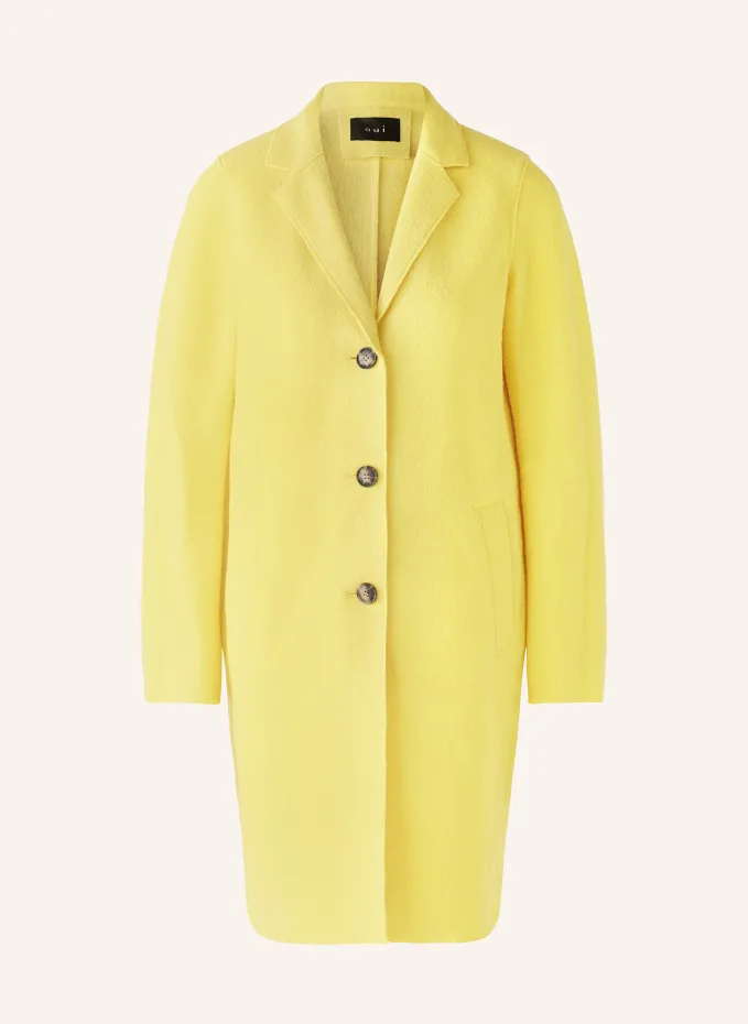 Шерстяное пальто Oui, желтый пальто oui пальто