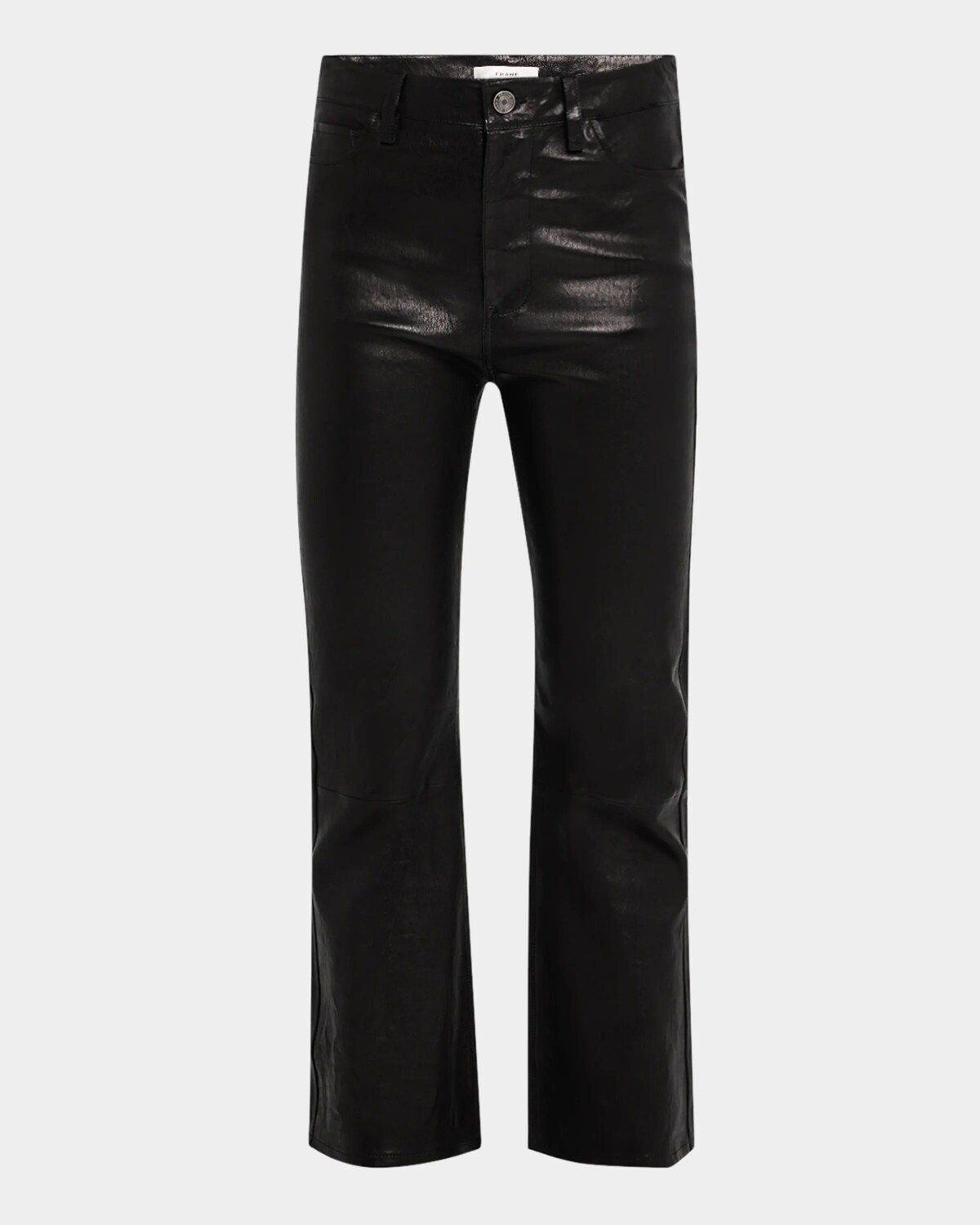 

Кожаные брюки Le Crop Mini Boot Frame, цвет Washed Black