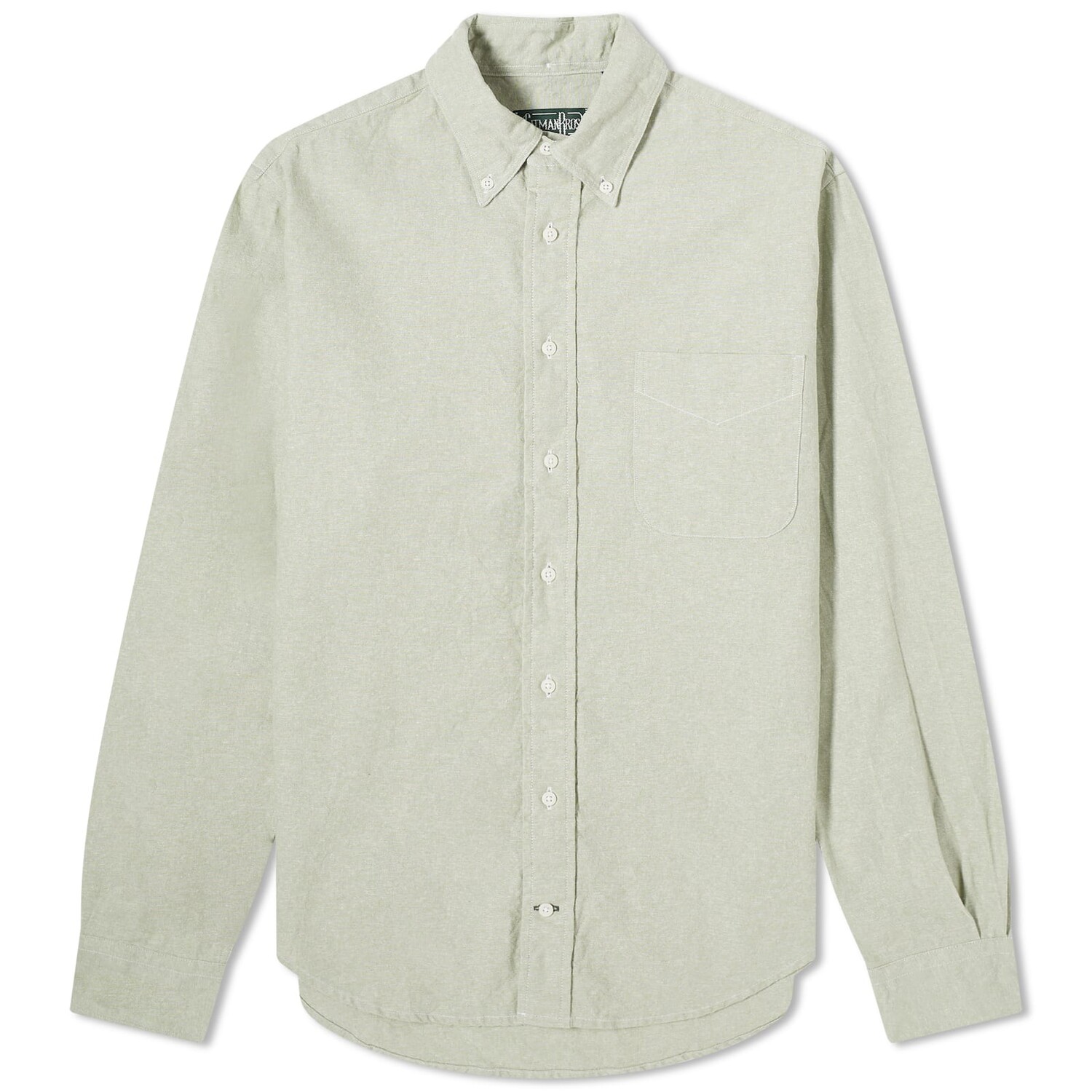 

Рубашка Gitman Vintage Button Down Cotton Linen Shirt, цвет Seafoam