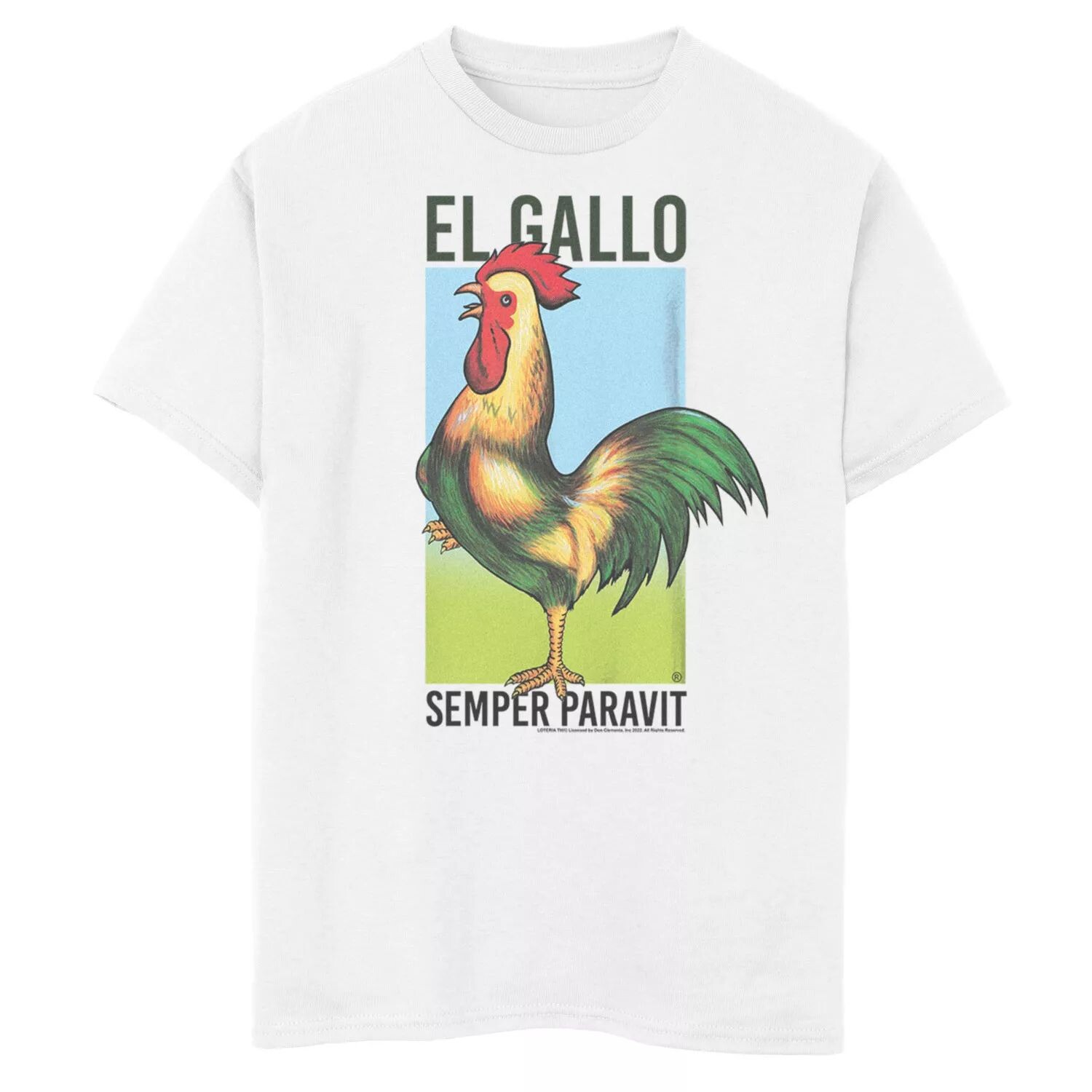 

Футболка с плакатом и графическим рисунком Lotería El Gallo для мальчиков 8–20 лет Licensed Character