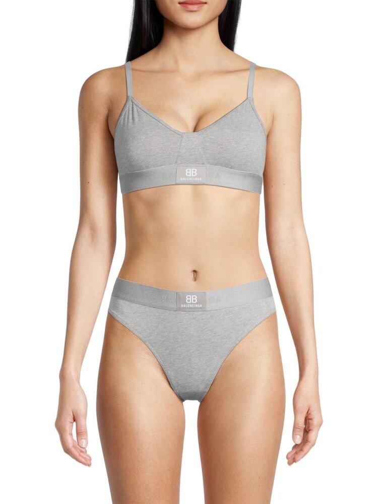 

Спортивный бюстгальтер с нашивкой-логотипом Balenciaga, цвет Heather Grey