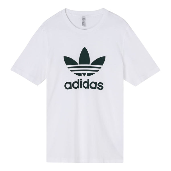 Футболка Men's adidas originals Trefoil Large Logo Printing Round Neck Short Sleeve White T-Shirt, белый