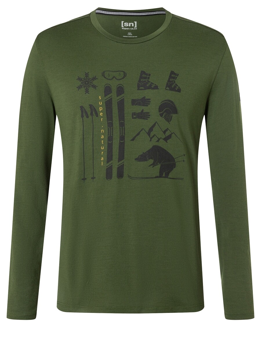 

Лонгслив super.natural Merino, зеленый