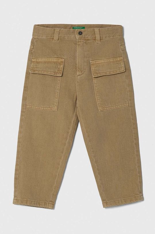 Шерстяные брюки для мальчика United Colors of Benetton, бежевый
