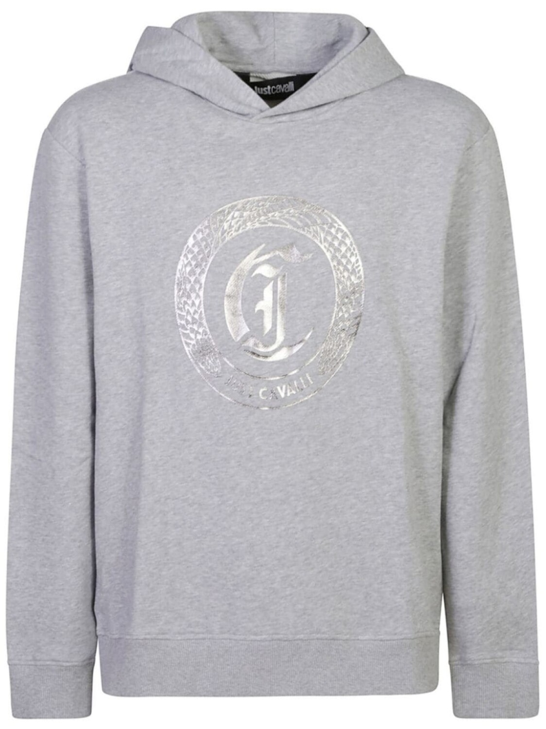 

Just Cavalli толстовка с капюшоном из хлопка с вышивкой, серый