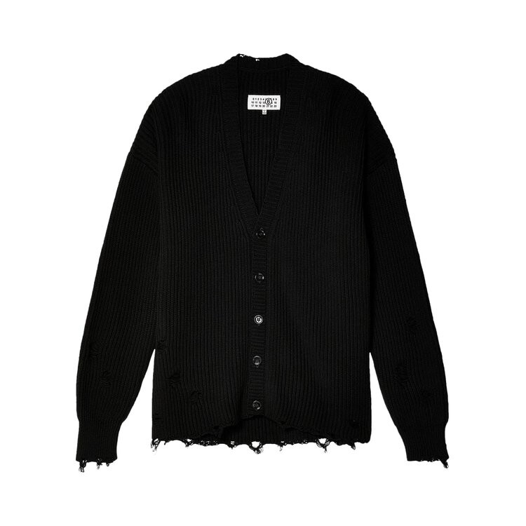 

Кардиган MM6 Maison Margiela Used Effect Cardigan, черный