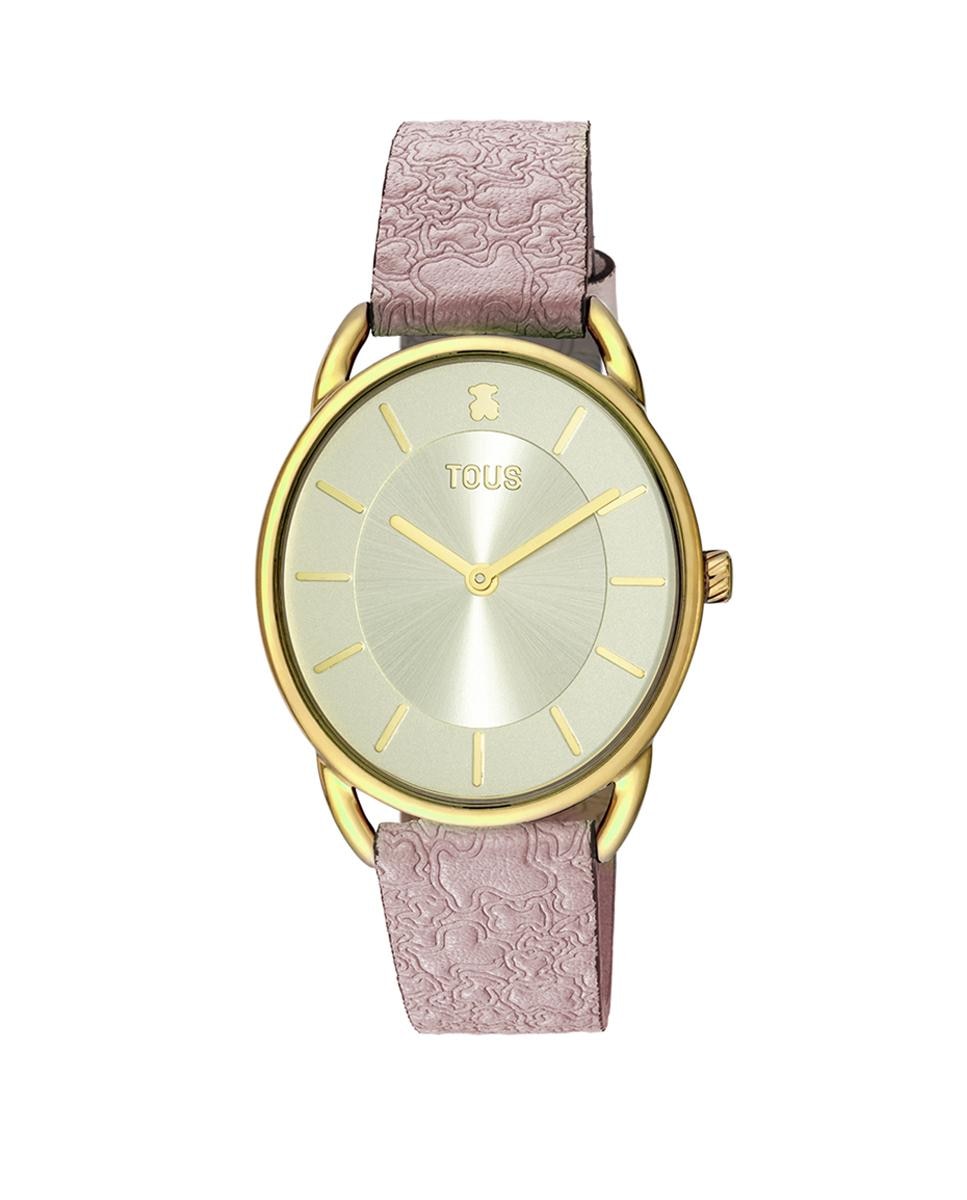 Аналоговые женские часы Dai XL с розовым кожаным ремешком Kaos Tous, розовый аналоговые женские часы tender time из стали с оранжевым ремешком tous оранжевый